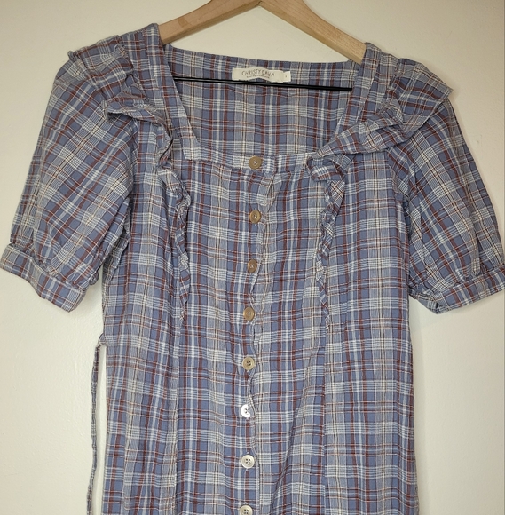 Christy Dawn Darcy dress in blue azure plaid, small - Picture 6 of 9